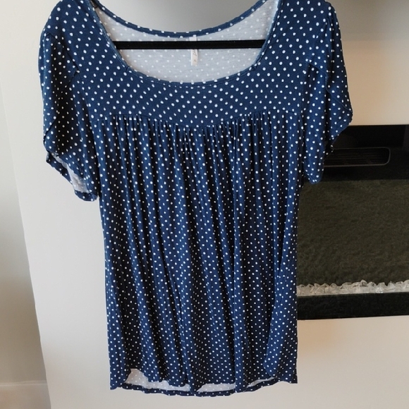 Tops - Polka Dot Navy Blue Women's Top